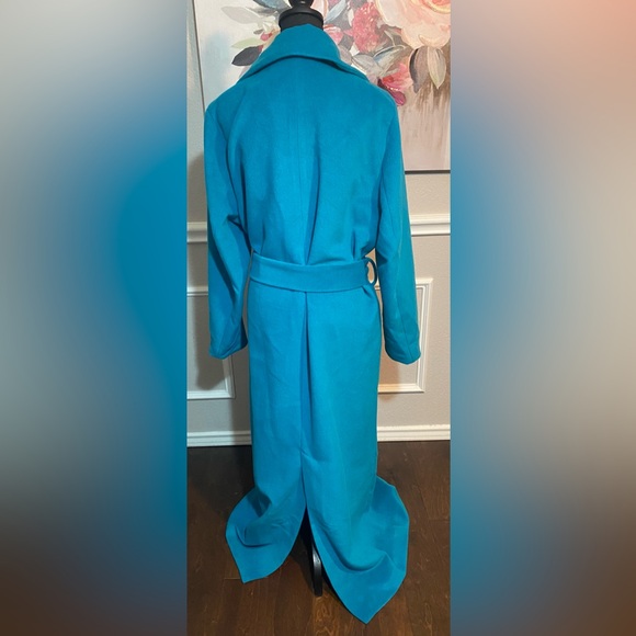 Fashion Nova Teal Long Coat || Size 1X - Picture 7 of 16